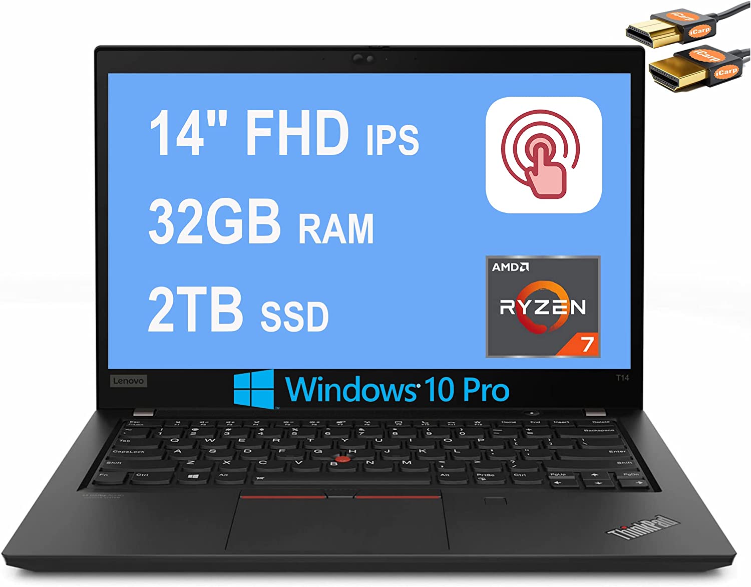 Lenovo ThinkPad T14 Gen 2 Ryzen 7 5850U · AMD Radeon RX Vega 8 (Ryzen 4000) · 14.0”, Full HD