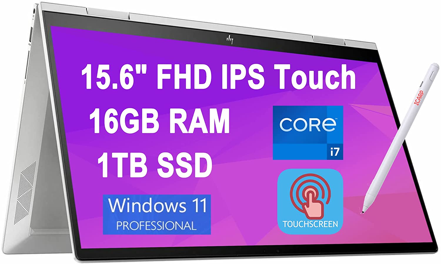 HP ENVY x360 15 i71165G7 · Xe Graphics G7 · 15.6”, Full HD (1920 x